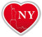 postwalldecor I Love New York Heart Hochwertigen Auto-Autoaufkleber 12 x 12 cm