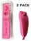 AMGGLOBAL® 2 x Nunchuck 2 x Remote Nunchuk Controller For Nintendo Wii Remote WII + FREE SILICONE COVER PINK BLACK BLUE WHIE RED Bundle