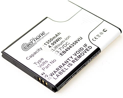 cellePhone Batterie Li-ION Compatible avec Samsung Galaxy Ace S5830 / Gio S5660 / GT-B7510 (Remplacement pour EB494358VUCSTD)