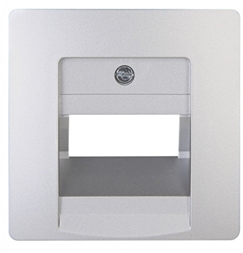 Kopp Paris UAE-Abdeckung für UAE-Anschlussdose und Datendose mit Schrägauslass, für 1-2 Anschlüsse, IP20, silber, 326120185