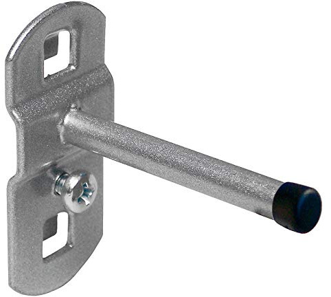 ADB Werkzeughalter Lochwand Haken Halter 25mm, 50mm, 100mm, 150mm mit geradem Hakenende, Länge:50 mm, Farbe (RAL):Weissaluminium (RAL 9006)