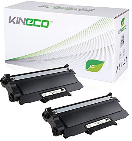 Kineco 2 Toner kompatibel für Brother TN2010 TN-2010 für Brother DCP-7055 W, DCP-7057, HL-2130 R, HL-2132 R, HL-2135 W - Schwarz je 3.000 Seiten