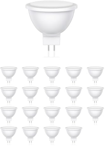 ledscom.de 20x GU5.3 LED Leuchtmittel, MR16, warmweiß (2700 K), 5 W, 430lm, 104°, matt