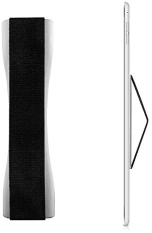 kwmobile Tablet Fingerhalter Griff Halter - Selbstklebende Tablet PC Fingerhalterung kompatibel mit iPad Samsung Sony Tablets - Silber Schwarz