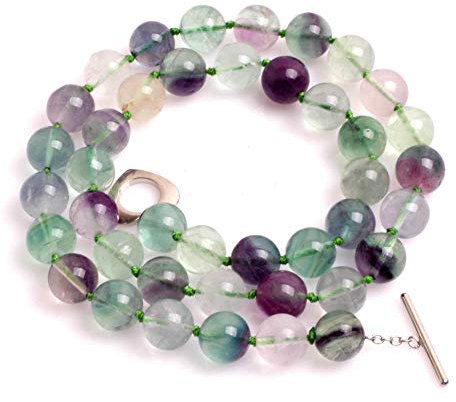Fluorit Halskette Halskette Etsy Modeschmuck 45,7 cm (Mehrfarbig/10)
