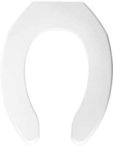 BEMIS 1055SSC 000 Toilettensitz mit offener Vorderseite, ohne Deckel und ohne Scharniere, ausziehbar, Kunststoff, Weiß