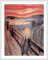 Edvard Munch Der Schrei Poster Kunstdruck Bild mit Alu Rahmen in Silber matt