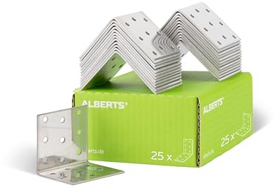 Alberts 848248 Lochplattenwinkel | Edelstahl | 60 x 60 x 60 mm | 25er Set