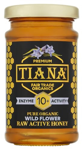 TIANA Pure Organic Raw Unpasteurised Wildflower Honey, Enzyme Diastase Activity 10+, 250g