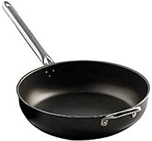 Zanetti Extra Large Padella con 1 Manico Lunga e 1 Maniglia, 34 cm Diametro, Nero