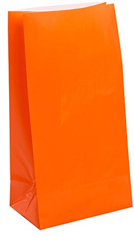 Partytaschen aus Papier - Orange - 12er-Pack