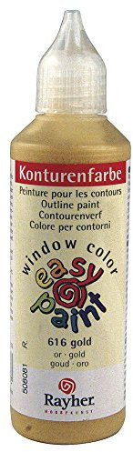 Rayher 38710616 Konturenfarbe easy paint , Flasche 80 ml, gold