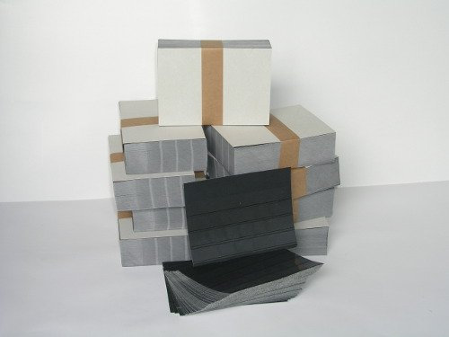 Goldhahn Einsteckkarten für Briefmarken 500 Stück DIN A5 mit Schutzfolie schwarzer Karton 5 Streifen Briefmarken für Sammler