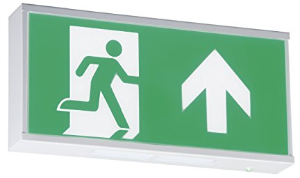 Knightsbridge EMRUNU Running Man Legend Exit Sign for product EMRUN with Arrow Up