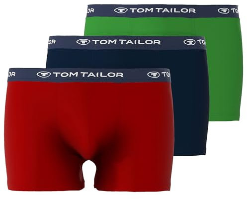 TOM TAILOR Herren Hip Pants, Elastan, Baumwolle, Single Jersey, blau, 3er Pack S