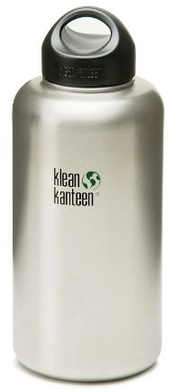 Klean Kanteen Edelstahlflasche mit Edestahl Loop Verschluss 1900 ml Wide, Brushed Stainless, 8020063, Silber Matt, 28 x 18 x 18 cm