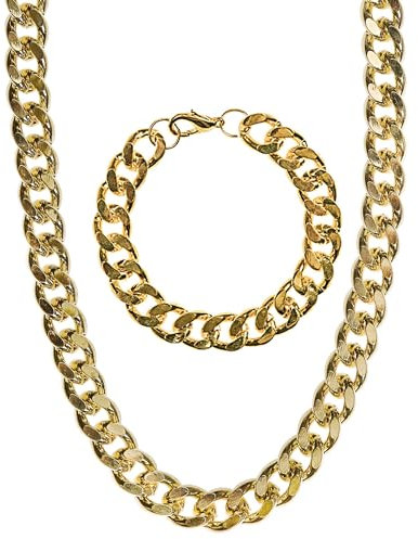 W WIDMANN MILANO Party Fashion 5035F - Schmuckset, Halskette und Armband, Schmuck, Gangster, Rapper, Zuhälter, Karneval, Mottoparty
