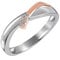 Goldmaid Damen-Ring Weissgold u. Rotgold 585 Bicolor 3 Diamanten SI/H 0,05 Karat Größe 54