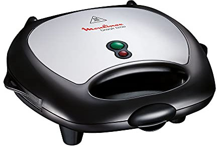 Moulinex SW611812 Croque/Gaufre/Grill Noir/Argent 25, x 27,5 x 9,5 cm