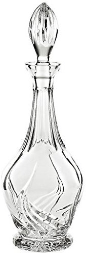 CRISTALICA Karaffe Dekanter Dekaner Dekanflasche Dekaner Dekankaraffe Whiskeykaraffe Likörkaraffe Flame Transparent 800 ml H 40 cm Kristallglas