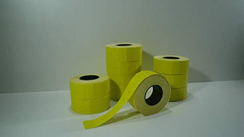 12000 Preisetiketten 21 x 12 mm Loch-Etiketten gelb permanent