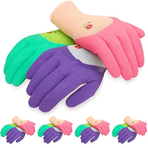 G & F Women's Gardening Gloves, 3 Pairs - Micro-Foam Coated Nylon Work Gloves for Women, Breathable & Flexible with Textured Grip Palm, Garden Gloves for Yard Work, Weeding & Planting, Medium