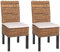 Mendler 2er-Set Esszimmerstuhl Korbstuhl M69 Stuhl Bali Bananengeflecht - dunkel, mit Kissen