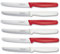6 Stück Victorinox Tafelmesser Rot Weiß Standard