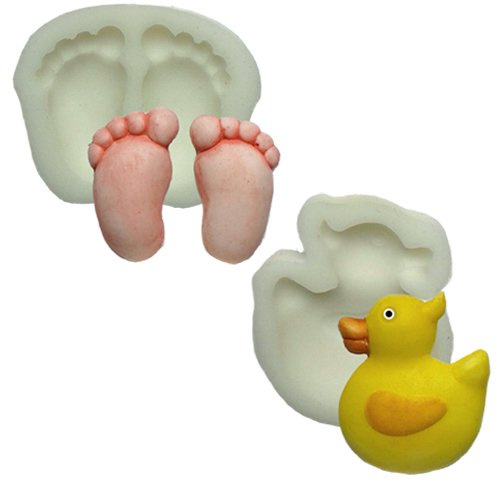 Silicone Moulds - Set of Two - Duck & Baby Feet - Food Safe