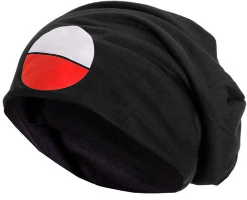 style3 Fan Slouch Beanie mit Nationalfarben verschiedener Länder Mütze aus weichem Jersey Unisex EM WM Olympia Veranstaltungen, Farbe:Polen