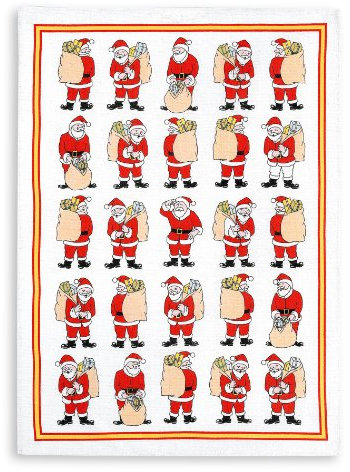 KRACHT, Geschirrtuch 100% Baumwolle, Druckmotiv Nikolaus, Format 45/70