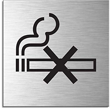 Schild rauchen verboten Türschild 120 x 120 mm Türschild Aluminium selbstklebend Nr.17105-S