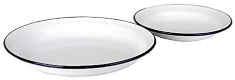 Ibili 912928 Assiette en acier émaillé vitrifié Blanche 28 cm
