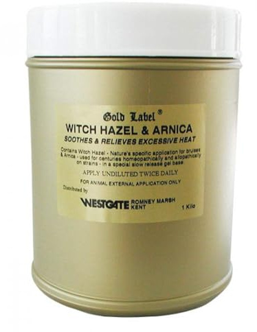 Gold Label Witch Hazel and Arnica Soothes Bruising/Swelling in Horses, 1 kg, Clear