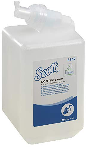 Scott Control Schaumhandseife 6342, unparfümierte Handseife für häufige Verwendung, 6 Kassetten farbloser Handreiniger x 1 Liter (insges. 6 l)