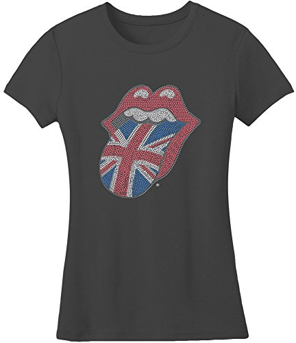 The Rolling Stones Women's Classic UK Tongue Short Sleeve T-Shirt, Black, Size 14 (Manufacturer Size:X-Large)
