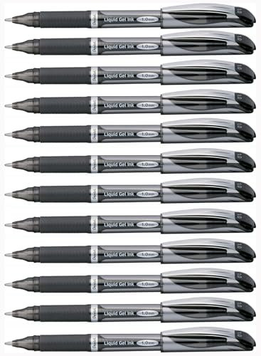 Pentel EnerGel Xm 1.0 mm Tip Pen (Pack of 12), Black