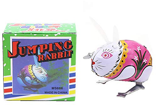 Tin collectible Zinnspielzeug OSTERHASEN Rabbit SPRINGEN MIT DEN Augen BEWEGLICHEN Robot Wind UP Vintage MS083