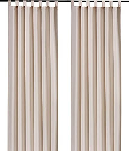 heimtexland ® Dekoschal Blickdicht Aber lichtdurchlässig Mikrofaser Gardine Schlaufen und Kräuselband - Vorhang natürlich matt einfarbig - Schlaufenschal Bandschal ÖKOTEX Typ117 (HxB 245x140 Creme)