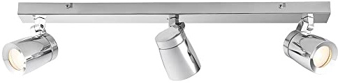 Saxby Knight 35W Triple Chrome Plated Adjustable IP44 Bathroom Ceiling Bar Spot Light