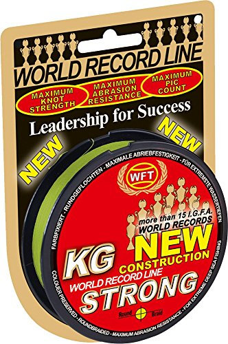 WFT KG Strong 150m 0,12mm 15kg, geflochtene Schnur, Meeresschnur, Angelschnur, Geflechtschnur, Farbe:Gelb