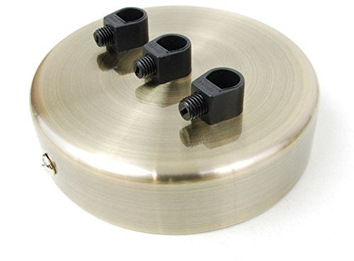3 Point Outlet Ceiling Rose | Antique Brass