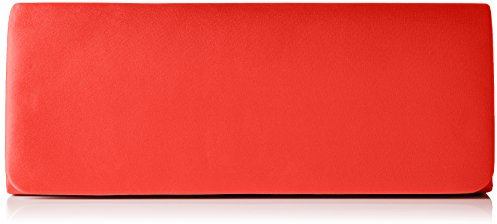 Berydale Damen Satin Handtasche, Clutch, Schultertasche mit Zusatzkette, Rot