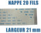 KALEA-INFORMATIQUE Flexible FPC-Matte, flach, 20 AWM-Drähte, 1 mm Abstand, 400 mm lang, 21 mm breit. Steckverbinder auf derselben Seite der FPC-Matte.