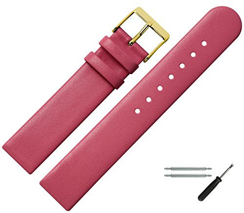 MARBURGER Uhrenarmband 20mm Leder Pink Gold - Montage Set 7612044000220