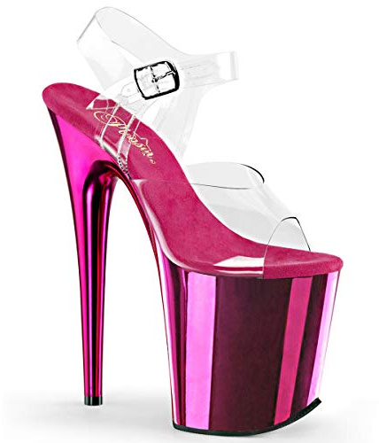 Pleaser Damen Flamingo-808 Plateausandalen, Transparent (Transparent), 38 EU