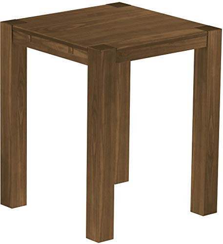 B.R.A.S.I.L.-Möbel Hochtisch Rio Kanto 90x90 cm Nussbaum Bartisch Holz Tisch Pinie Massivholz Stehtisch Bistrotisch Tresen Bar Thekentisch Echtholz Größe und Farbe wählbar