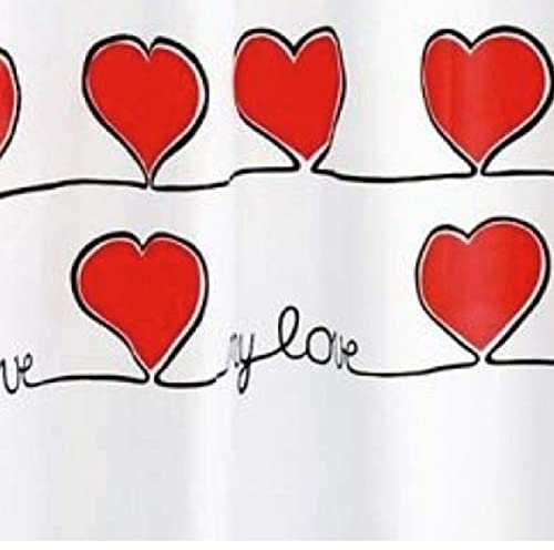 Gedy Tenda doccia My Love rosso/nero 180x20