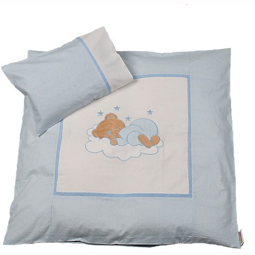 Bettwäsche/Wickelauflagenbezug Sleeping Bear, Farbe:Blau