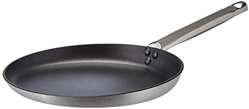 Pentole Agnelli Crespelle Padella per Crépes, in Alluminio, con Manico Tubolare in Acciaio Inossidabile, Argento